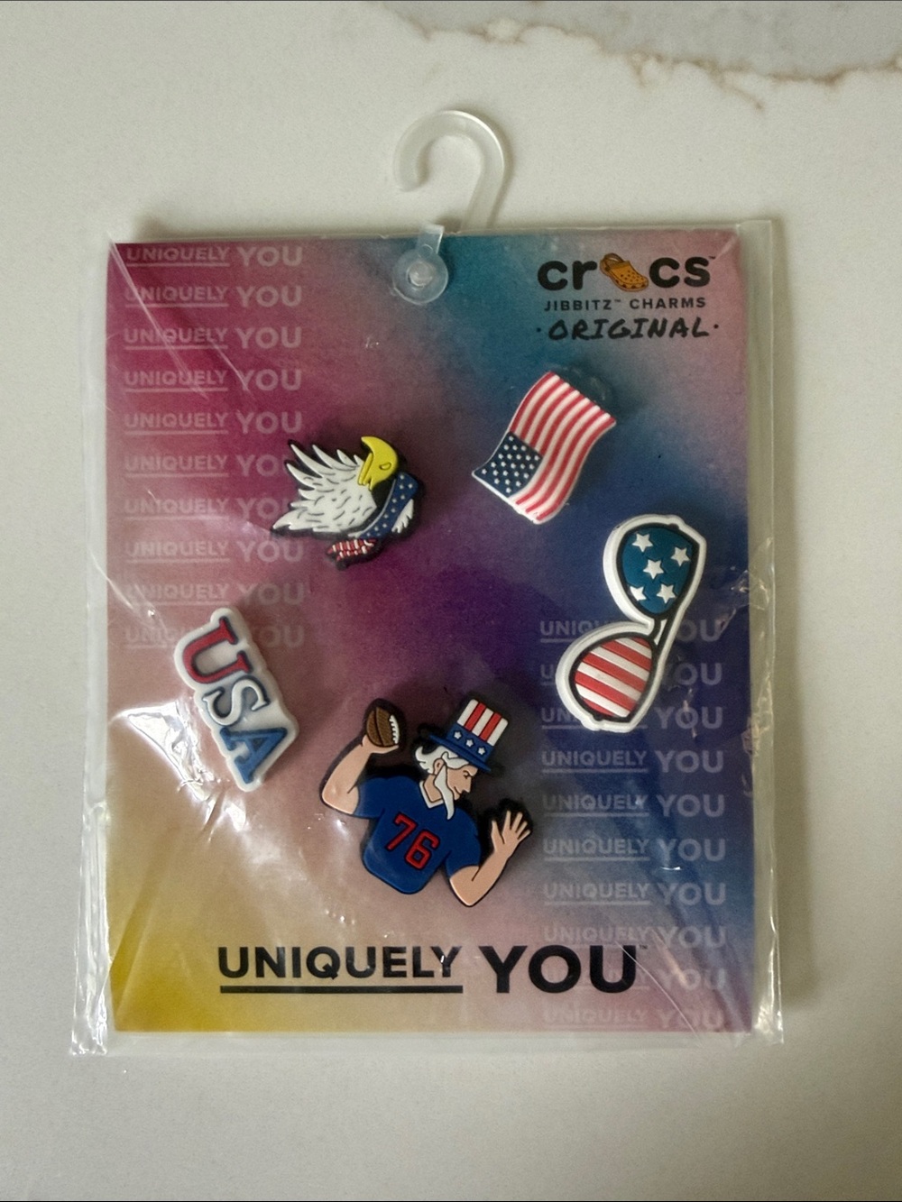CROCS Patriotic Jibbitz Charms Red White Blue Set